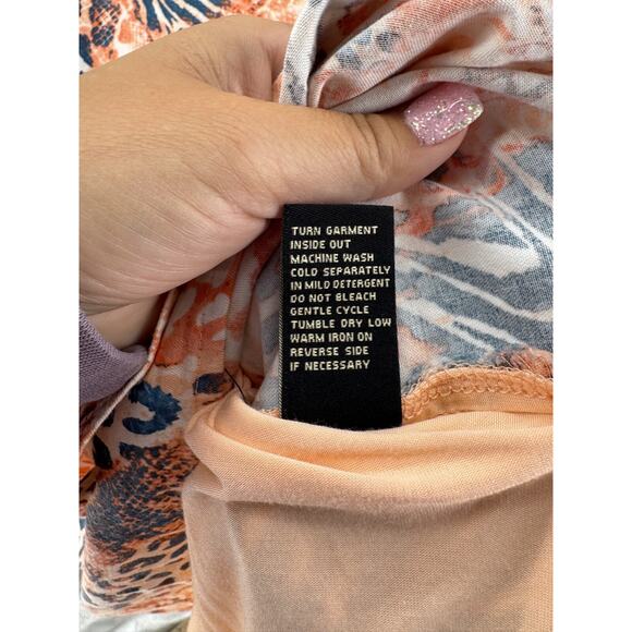 DG2 Diane Gilman Women's Orange Printed Sleeveless Blouse Size 3X - Picture 5 of 5